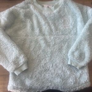disneyland spirit jersey Girls small Light Teal Foil Silver Threads Excellent